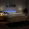 vidaXL Sommier &agrave; lattes de lit avec matelas Cr&egrave;me 180x200 cm Tissu