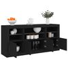 vidaXL Buffet avec lumi&egrave;res LED noir 142,5x37x67 cm