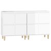 vidaXL Buffets 2 pcs blanc brillant 60x35x70 cm bois d'ing&eacute;nierie