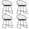 vidaXL Chaises &agrave; manger similicuir lot de 4 noir acier