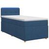 vidaXL Lit boxspring avec matelas Bleu 90 x 200 cm Tissu