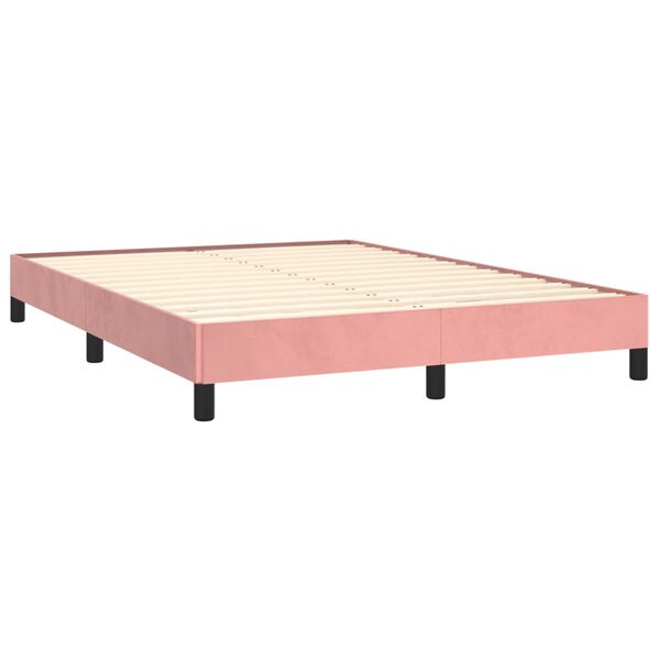 vidaXL Cadre de lit sans matelas rose 140x200 cm velours