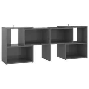 vidaXL Meuble TV Gris brillant 104x30x52 cm Bois d'ing&eacute;nierie