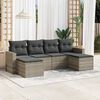 vidaXL Salon de jardin 6 pcs avec coussins gris clair r&eacute;sine tress&eacute;e