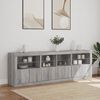vidaXL Buffet avec lumières LED sonoma gris 202x37x67 cm