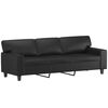 vidaXL Canap&eacute; &agrave; 3 places avec repose-pieds Noir 180 cm Similicuir