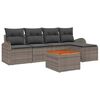 vidaXL Ensemble de canap&eacute; de jardin 6 pc Gris polyrotin