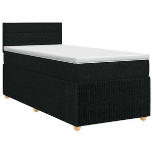 vidaXL Lit boxspring avec matelas Noir 80 x 200 cm Tissu