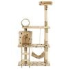 vidaXL Arbre &agrave; chat avec griffoir en sisal 140cm Beige Motif de pattes