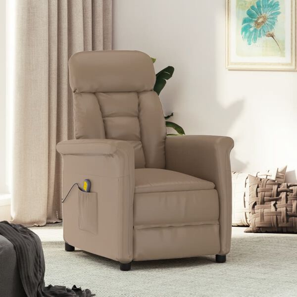vidaXL Fauteuil de massage Cappuccino Similicuir