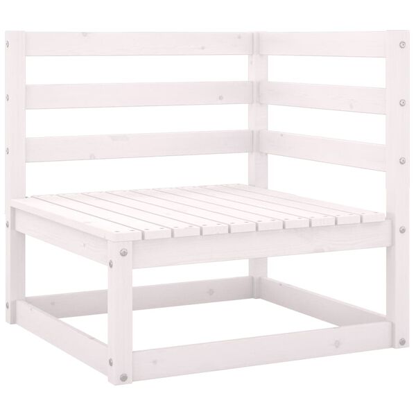 vidaXL Salon de jardin 4 pcs Blanc Bois de pin massif