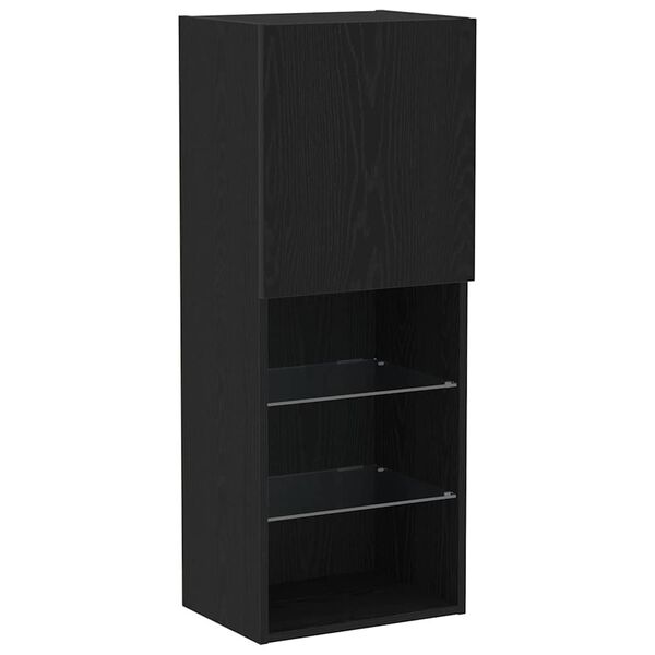 vidaXL Ensemble meuble TV Montage mural Ch&ecirc;ne noir 40,5 x 30 x 102 cm
