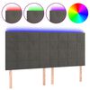 vidaXL T&ecirc;te de lit &agrave; LED Gris fonc&eacute; 160x5x118/128 cm Velours