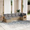 vidaXL Salon de jardin avec coussins 7 pcs beige r&eacute;sine tress&eacute;e