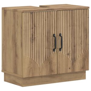 vidaXL Meuble sous Lavabo de Salle de Bain HOORN Ch&ecirc;ne artisanal