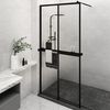 vidaXL Paroi de douche avec &eacute;tag&egrave;re Noir 118x190cm Verre ESG&Aluminium