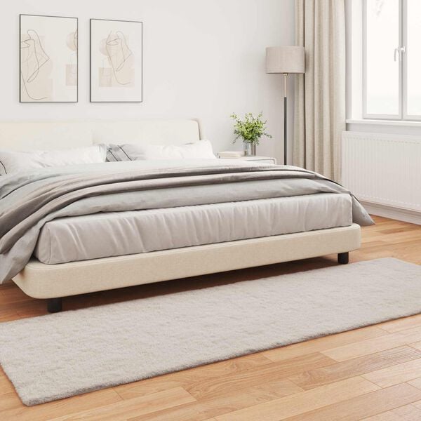 vidaXL Tapis en Fourrure Synth&eacute;tique de Lapin Olite Beige 80 x 250 cm