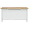 vidaXL Bo&icirc;te de rangement Hill Blanc et marron miel 90 x 40 x 45 cm