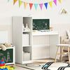 vidaXL Bureau avec rangement ouvert et tableau noir ROROS Blanc