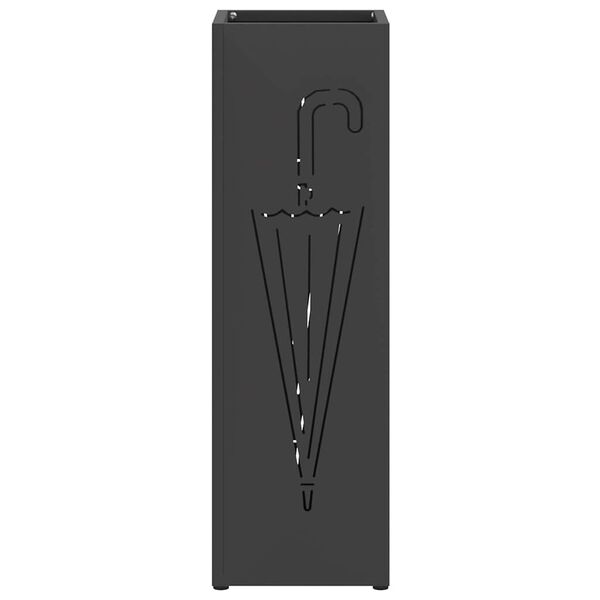 vidaXL Porte-parapluie Noir 15,5 x 15,5 x 49 cm Métal