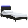vidaXL Cadre de lit sans matelas Hanko noir 80x200 cm tissu
