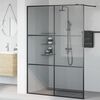 vidaXL Mur de Douche &agrave; L'Italienne Noir 140 x 195 cm verre tremp&eacute;
