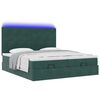 vidaXL Cadre de lit ottoman avec matelas vert fonc&eacute; 200x200 cm velours