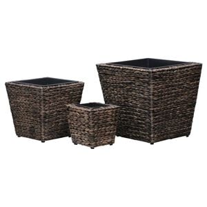 vidaXL Lits sur&eacute;lev&eacute;s 3 pcs Jacinthe d'eau Marron