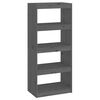 vidaXL Biblioth&egrave;que/S&eacute;parateur de pi&egrave;ce Gris 60x30x135,5 cm Pin massif