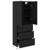 vidaXL Haut Armoire Montage mural 2 pcs Ch&ecirc;ne noir Bois d'ing&eacute;nierie