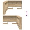 vidaXL T&ecirc;te de lit de rangement Ch&ecirc;ne Sonoma 207,5 x 137,5 x 76,5 cm