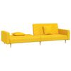 vidaXL Canap&eacute;-lit &agrave; 2 places avec deux oreillers jaune tissu