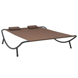 vidaXL Chaise longue d'ext&eacute;rieur Tissu Marron