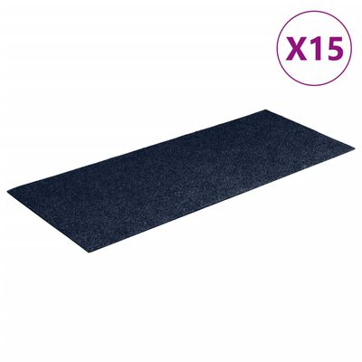 vidaXL Tapis d'escalier autocollants Rectangulaire 15 pcs 60x25cm Bleu