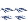vidaXL Coussins de chaise lot de 4 rayures bleues blanches 40x40x7 cm