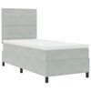vidaXL Lit &agrave; ressorts avec matelas Gris clair 80 x 200 cm tissu