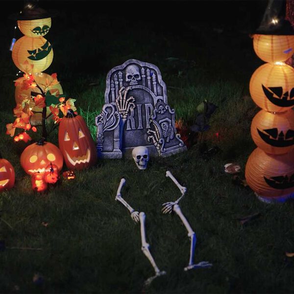 vidaXL Squelette d'Halloween Blanc 45,5 x 13 cm Plastique