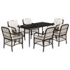 vidaXL Ensemble &agrave; manger de jardin et coussins 7 pcs marron rotin