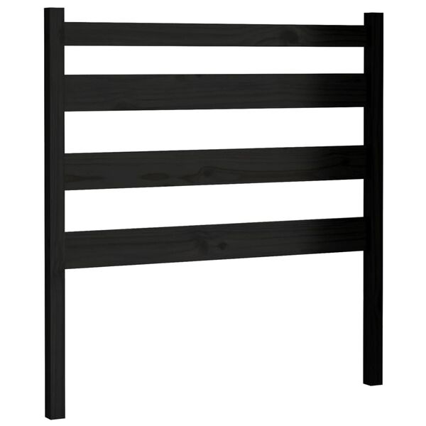 vidaXL T&ecirc;te de lit Noir 96x4x100 cm Bois massif de pin