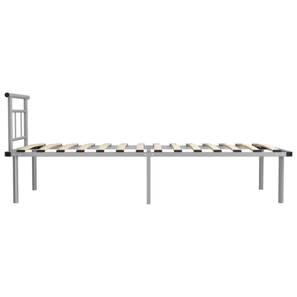 vidaXL Cadre de lit sans matelas gris m&eacute;tal 100x200 cm