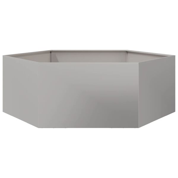 vidaXL Jardini&egrave;re hexagone 138x120x45 cm acier inoxydable