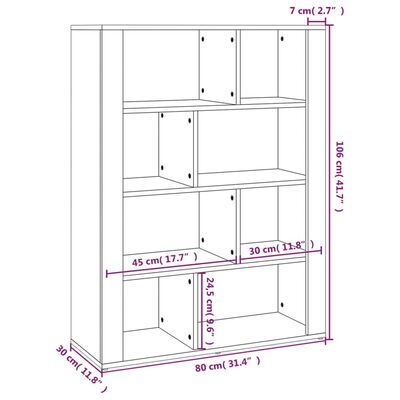 vidaXL Buffet Sonoma gris 80x30x106 cm Bois d'ingénierie