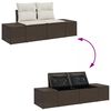 vidaXL Ensemble de canap&eacute; de jardin 3 pcs Marron et Cr&egrave;me polyrotin