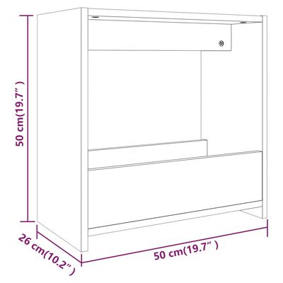 vidaXL Table d'appoint Sonoma gris 50x26x50 cm Bois d'ingénierie