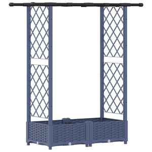 vidaXL Lit &Eacute;lev&eacute; avec Treillis et Toit Gris 122,5 x 40 x 121 cm PP