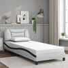 vidaXL Cadre de lit sans matelas Hvar blanc et noir 90x200 cm similicuir