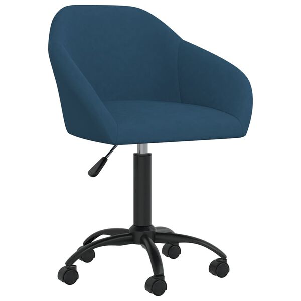 vidaXL Chaise pivotante de salle &agrave; manger Bleu Velours