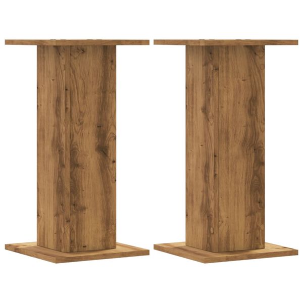 vidaXL Supports pour plantes 2 pcs ch&ecirc;ne artisanal bois d'ing&eacute;nierie