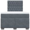 vidaXL Sommier &agrave; lattes de lit et matelas Gris fonc&eacute; 120x200cm Velours
