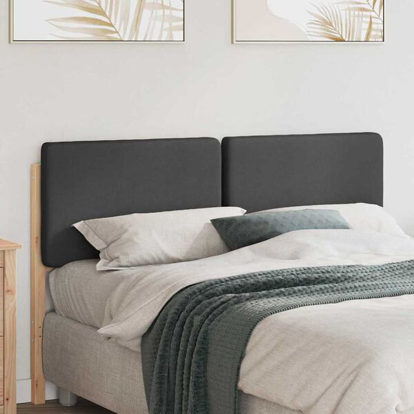 vidaXL T&ecirc;te de lit capitonn&eacute;e Brun et gris fonc&eacute; 150 cm Pin massif